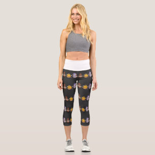 Cute Artist Dessert Characters Kawaii Food Art Capri Leggings