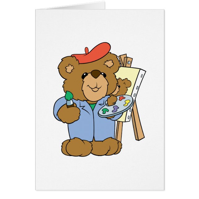 Cute Artist Teddy Bear (Front)