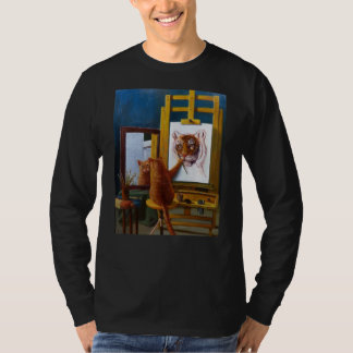 Cute Artistic Cat - Cute Cat Painting L T-Shirt