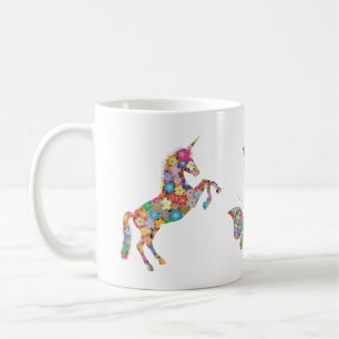 Cute Artistic Unicorn Butterflies Personalize Name Coffee Mug