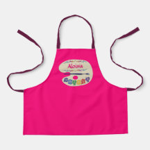 Cute Artists Palette Kids Paint Smock Apron