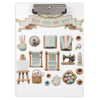 Cute Arts, Crafts & Sewing Elements Clipart - "Cre Clipboard