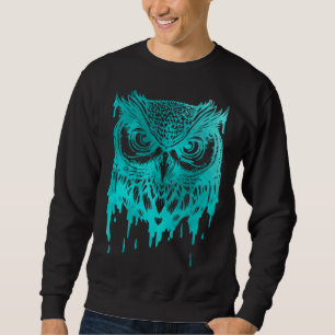 Cute Artsy Owl Wildlife Colorful Birds Nature Sweatshirt