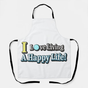 Cute Artwork Design About "Happy Life". Buy Apron