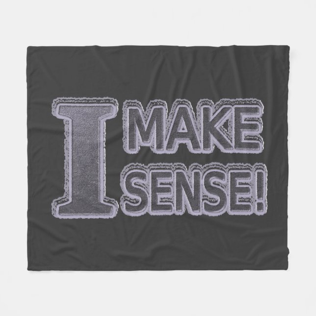 Cute Artwork Design About "Make Sense" Buy Fleece Blanket (Front (Horizontal))