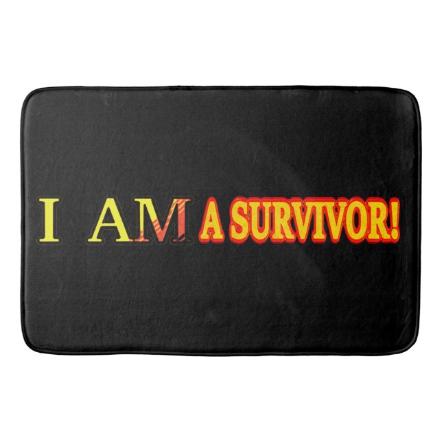 Cute Artwork Design "SURVIVOR". Buy Now Bath Mat (Front)