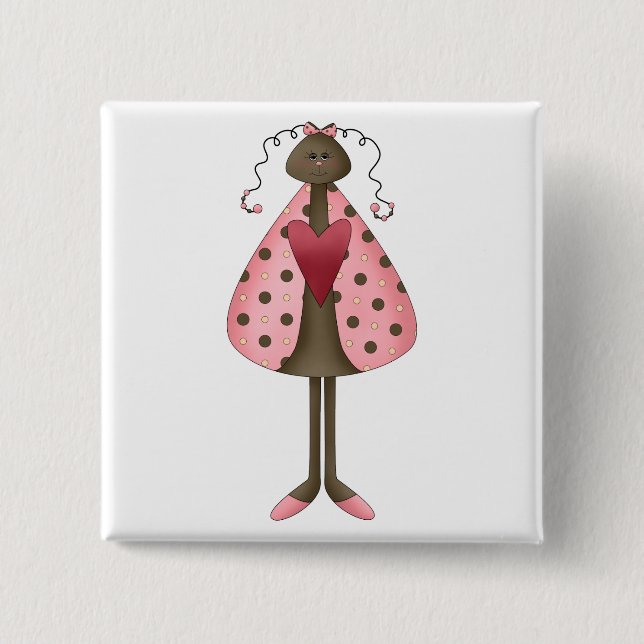 Cute as a Bug · Ladybug Doll 15 Cm Square Badge (Front)