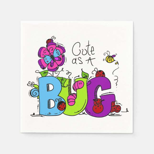 Cute as a Bug Napkin (Front)