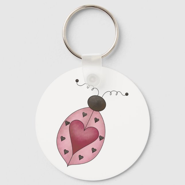 Cute as a Bug · Pink Ladybug Key Ring (Front)