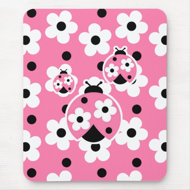 Cute As A Bug (Pink) Mouse Pad (Front)