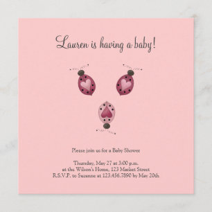 Cute as a Bug · Three Ladybugs Invitation