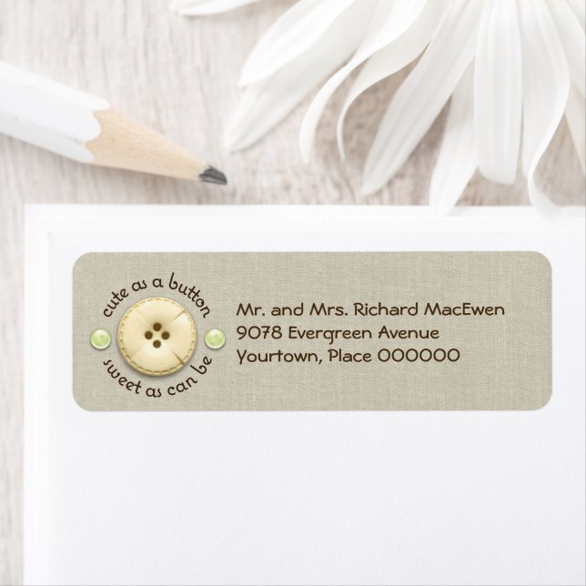 Cute as a Button Baby Return Address Label (Insitu)
