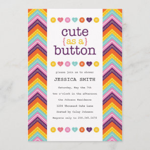 Cute as a Button Baby Shower Invitation