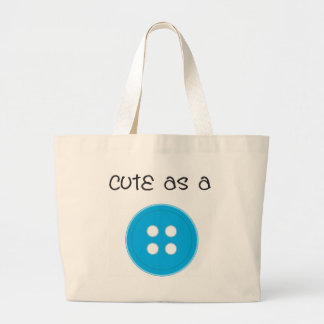 Cute as a Button - Boy Large Tote Bag