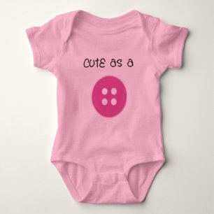 Cute as a Button - Girl Baby Bodysuit