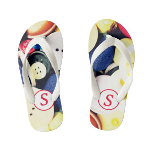 Cute as a Button Monogrammed Kid's Flip Thongs