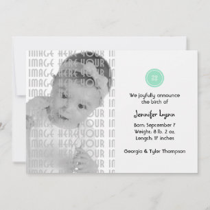 Cute as a Button (Turquoise) Announcement