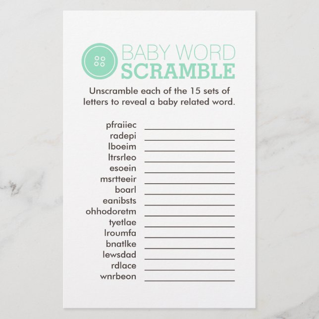 Cute as a Button (Turquoise) Flyer (Front)