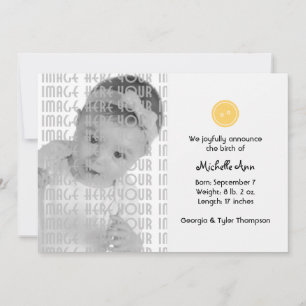 Cute as a Button (Yellow) Announcement