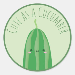 Cute As a Cucumber Funny Cutecumber Classic Round Sticker