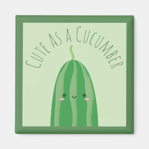 Cute As a Cucumber Funny Cutecumber Magnet