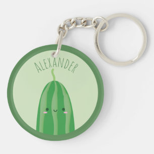 Cute As a Cucumber Funny Kawaii Cutecumber Name Key Ring
