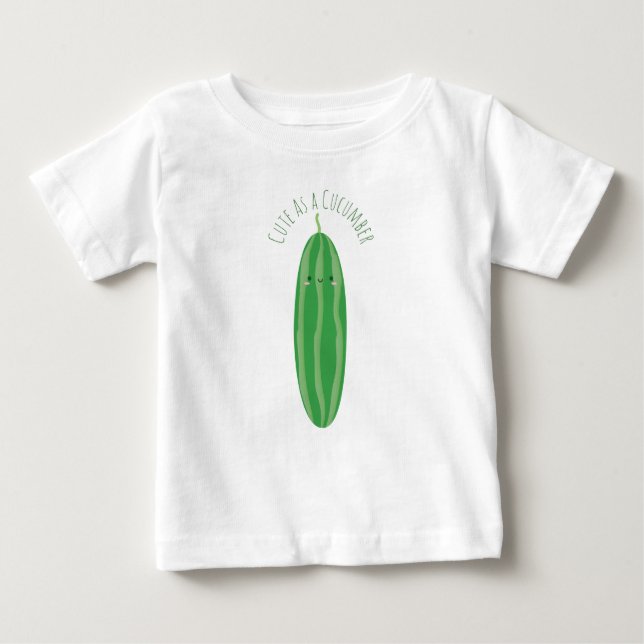 Cute As a Cucumber Funny Kawaii Cutecumber Unisex Baby T-Shirt (Front)
