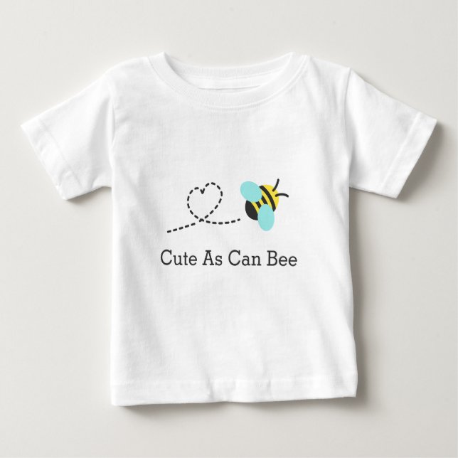 Cute as can bee, heart trail, for babies baby T-Shirt (Front)