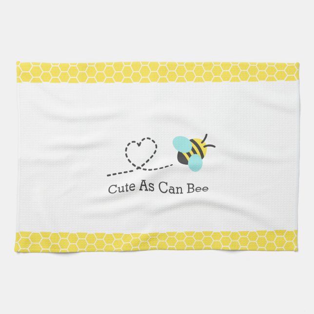 Cute as can bee, Honeycomb Pattern Tea Towel (Horizontal)