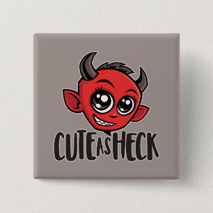 Cute as Heck Devil 15 Cm Square Badge