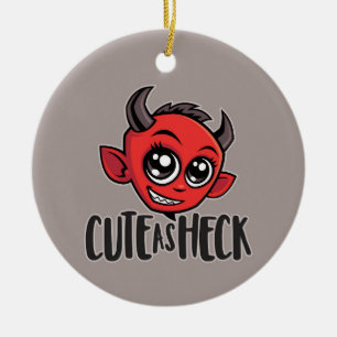 Cute as Heck Devil Ceramic Ornament