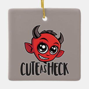 Cute as Heck Devil Ceramic Ornament