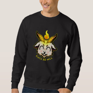 Cute As Hell Baby Baphomet Goat Head Pastel Goth E Sweatshirt