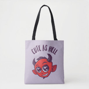Cute as Hell Devil with Dark Text Tote Bag