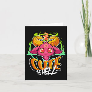 Cute As Hell Halloween Kawaii Phomet Funny Satan G Card