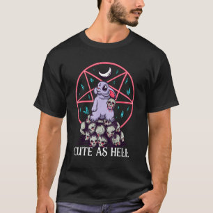 Cute As Hell Rabbit Hare Occult Skulls Goth Funny T-Shirt