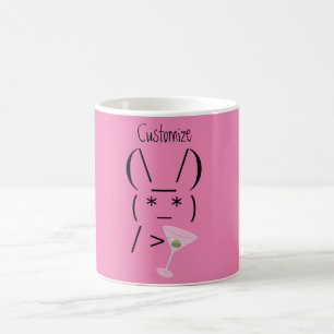 Cute Ascii bunny holding martini Thunder_Cove Coffee Mug