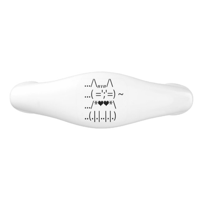 Cute ASCII Cat Drawer Pull (Front)