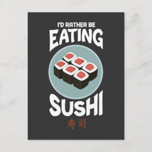 Cute Asian Food Kawaii Sushi Rice Fish Lover Postcard
