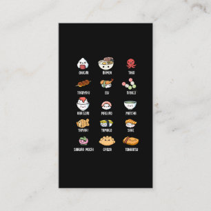 Cute Asian Food Kawaii Sushi Rice Fish Ramen Lover Business Card