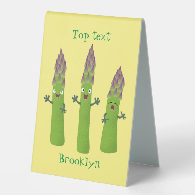 Cute asparagus singing vegetable trio cartoon (Front)