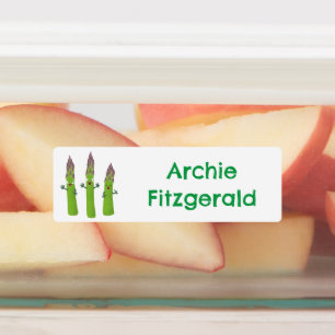 Cute asparagus vegetable cartoon personalised
