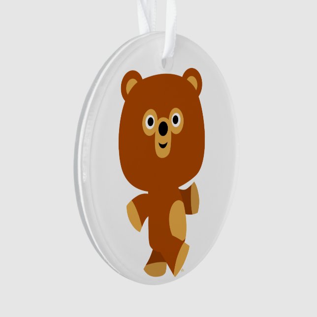 Cute Assertive Cartoon Bear Acrylic Ornament (Front)