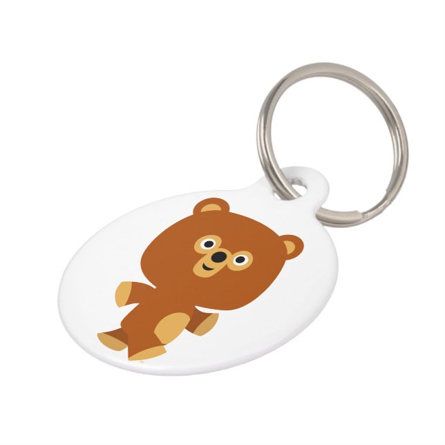 Cute Assertive Cartoon Bear Dog Tag (Side)