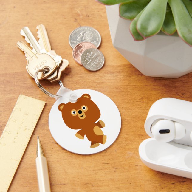 Cute Assertive Cartoon Bear Keychain (Desk)