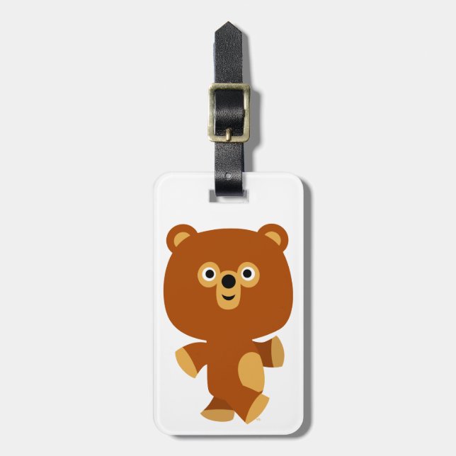 Cute Assertive Cartoon Bear Luggage Tag (Front Vertical)