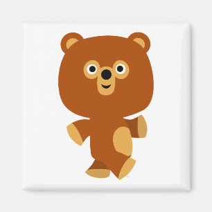 Cute Assertive Cartoon Bear Magnet