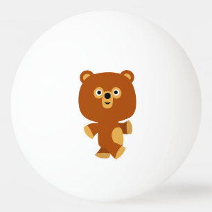 Cute Assertive Cartoon Bear Ping Pong Ball