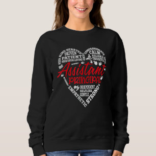 Cute Assistant Principal Teachers Cute Heart Back Sweatshirt
