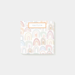 Cute Assorted Rainbow Pattern Monogram Post-it Notes